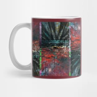 the landscape of the city in collage art photograph Mug